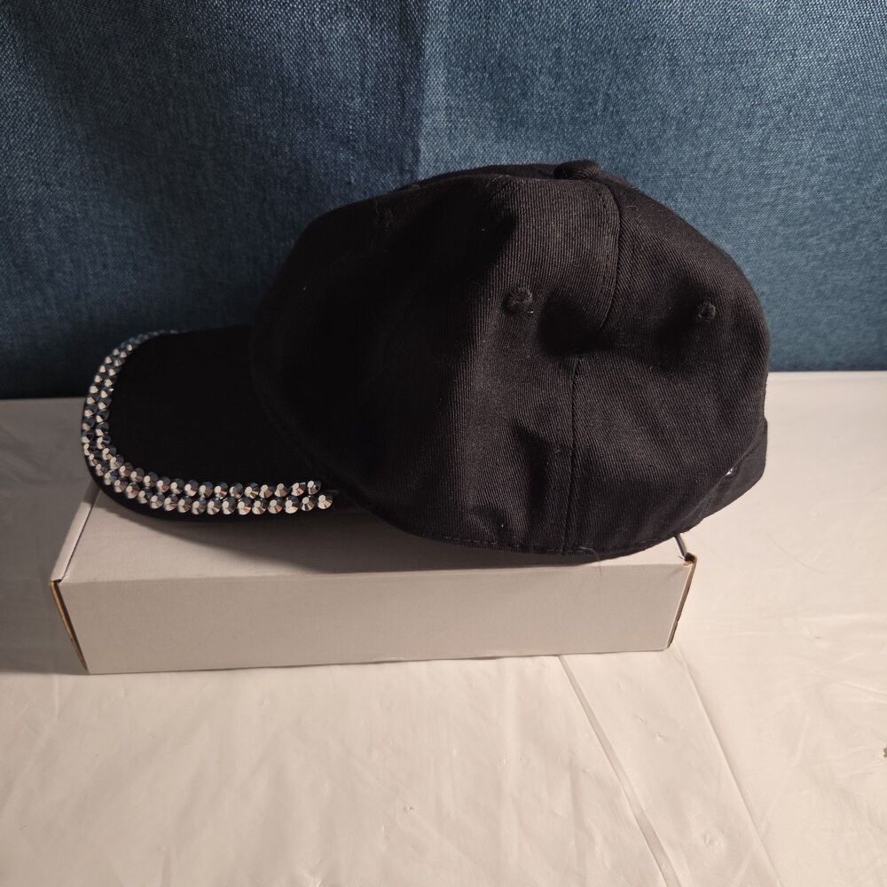 Black Rhinestone Trim Baseball Cap Peng Yuan - Picture 13 of 16